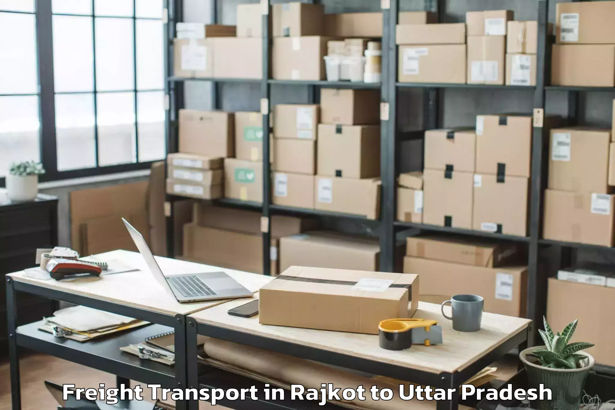 Easy Rajkot to Barsana Freight Transport Booking